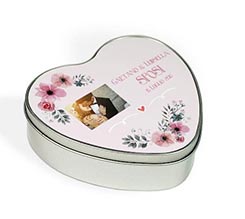 Scatola di Latta Cuore Deco fiori