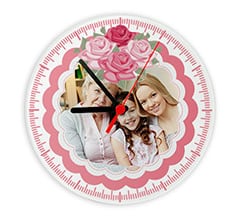 Orologio tondo in vetro Bouquet di rose