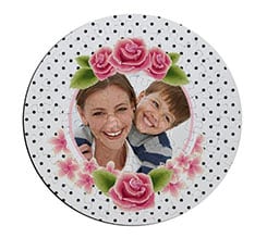 Fotopuzzle rotondo Rose con pois neri