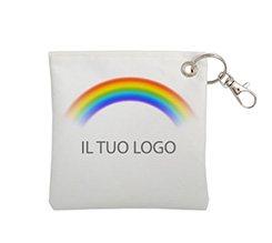 Porta mascherina arcobaleno con logo