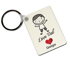 Portachiavi in Legno Rettangolare Love dad bimbo