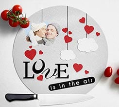 Tagliere rotondo in vetro Lovely cloud