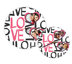 Orologio in legno rotondo Love words