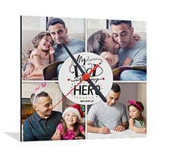 Orologio Quadrato in Legno Dad my hero