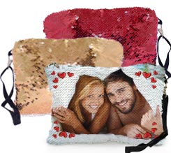 Pochette con Paillettes Frame love