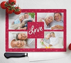 Tagliere in vetro Love for collage