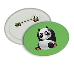 Spilla ovale piccola Panda