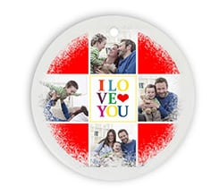 Decorazioni Natalizie ceramica tonda Four love