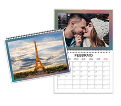 Calendario doppio cornice colorata personalizzabile
