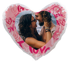 Cuscino cuore in Raso Pink love