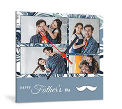 Orologio Quadrato in Legno Father blue