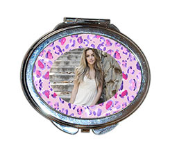 Specchietto Ovale da Borsetta Maculato rosa