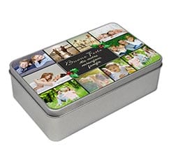 Scatola di latta rettangolare Collage natalizio