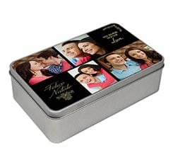 Scatola di latta rettangolare Dark collage