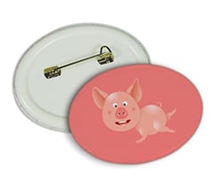 Crea spilla ovale piccola Maialino