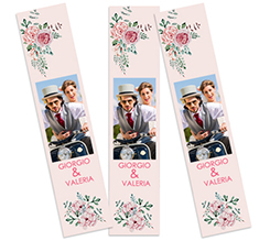 segnalibro matrimonio elegant flowers