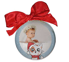 Pallina di Natale personalizzata con foto e grafica Gattino