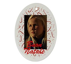 Decorazioni Natalizie ceramica ovale Bastoncini natalizi