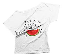 T-shirt donna scollo largo Enjoy