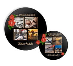 Orologio in Legno Rotondo Christmas Star