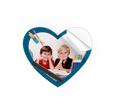 Adesivo Cuore piccolo personalizzato con foto e grafica per la scuola