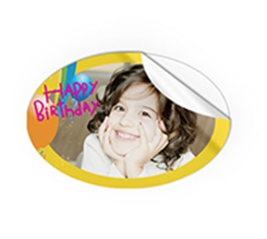 Stickers ovali per buon compleanno