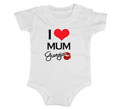 Body neonato cotone I love mum