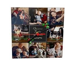 Orologio Quadrato in Vetro Christmas collage