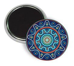 Magnete da frigo rotondo Etnochic blu