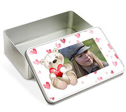 Scatola di latta rettangolare Teddy bear