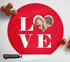 Tagliere rotondo in vetro Big Love