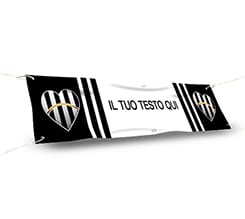 Striscione 150x30 Cuore bianco nero