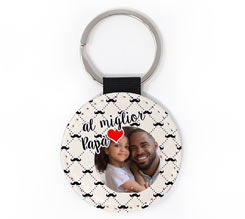 Portachiavi Rotondo in Pelle Miglior papà
