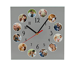 Orologio Quadrato in Vetro Circle collage