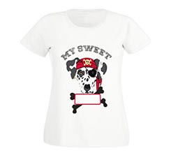 T-shirt donna in cotone Pirata nero