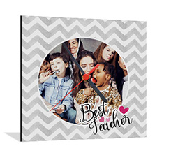 Orologio Quadrato in Legno Best teacher