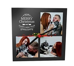 Orologio Quadrato in Vetro Merry Christmas