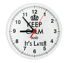 Orologio tondo in vetro Keep calm