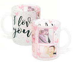 Tazza vetro effetto ghiaccio i love you