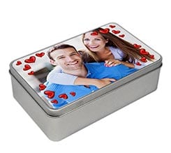 Scatola latta rettangolare Frame in love