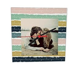 Orologio in vetro quadrato Romantic bands