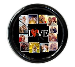 Orologio da muro rotondo Love collage