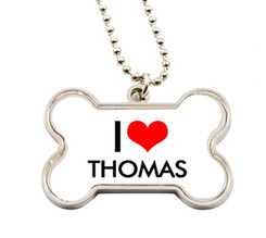 Collana con Ciondolo osso I love dog