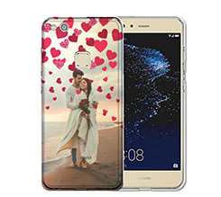 Cover trasparente Huawei P10 Lite Glitter hearts