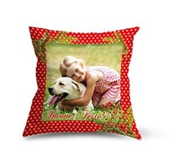 Cuscino in Tessuto Scamosciato Bacche natalizie