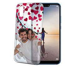 Cover trasparente Huawei P20 Glitter hearts