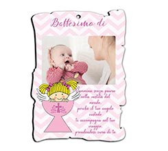 Pergamena masonite Battesimo bimba