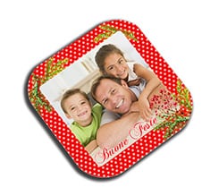 Sottobicchiere masonite quadrato Bacche natalizie