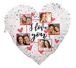 Cuscino Artigianale cuore I love you collage