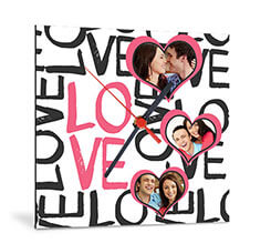 Orologio Quadrato in Legno Love words